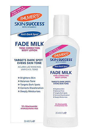 SKIN SUCCESS Fade Milk (8.5oz) , Sareya Beauty Supply Store in Calgary Alberta Canada
Palmer’s Skin Success Fade Milk 8.5 oz
Anti-dark spot fade milk lotion
Fade dark spots body lotion
Eventone Fade Milk with AHA and Retinol
Palmer’s body brightening lotion
UPC 010181077050 Palmer’s Fade Milk
Even skin tone fade milk